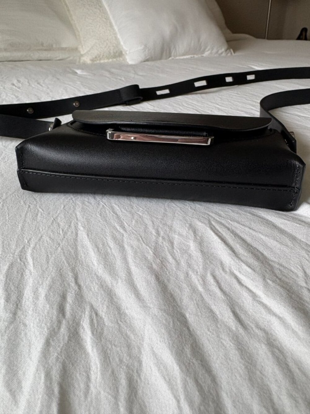 AllSaints Francine Crossbody Bag in Black Leather - Picture 4 of 7